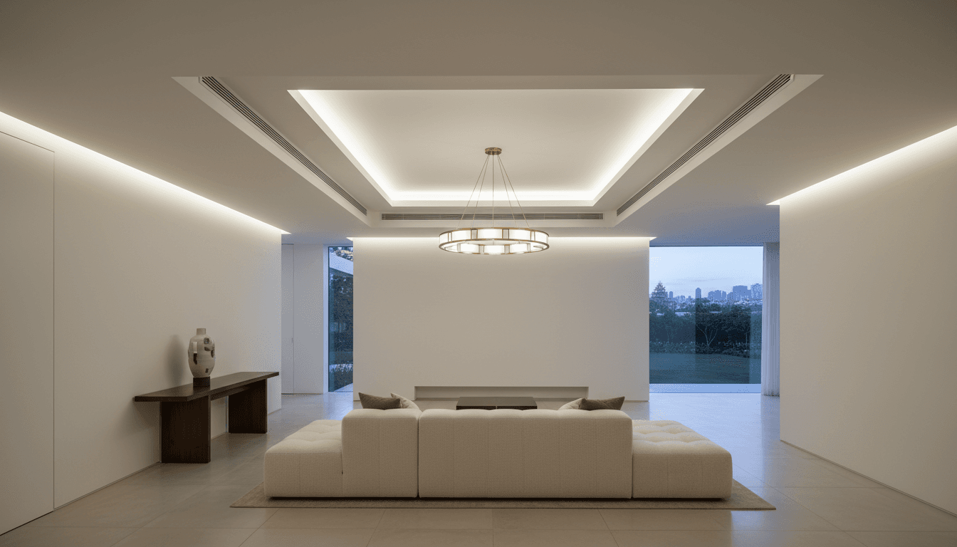 Luxury residential property with professionally finished drywall and smooth plaster walls