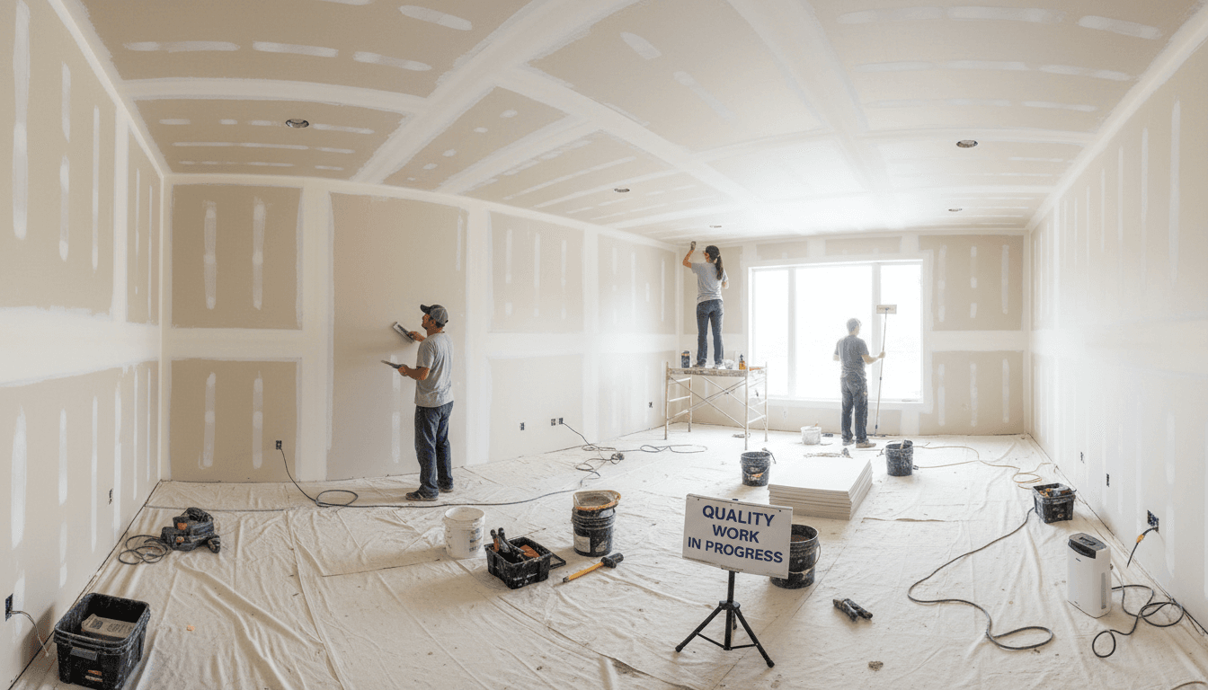 Professional drywall finishing inspection